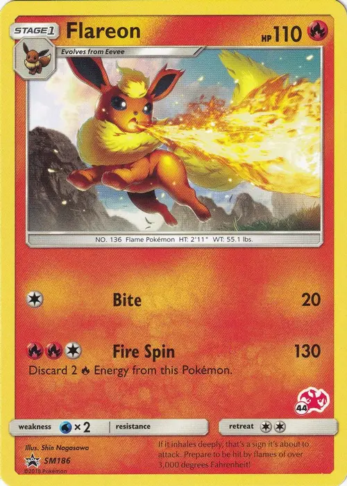 Flareon - SM186 (#44 Charizard Stamped) card art