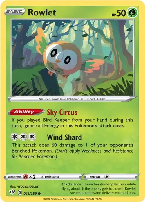 Rowlet card art