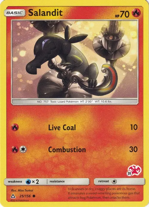Salandit - 25/156 (#31 Charizard Stamped) card art