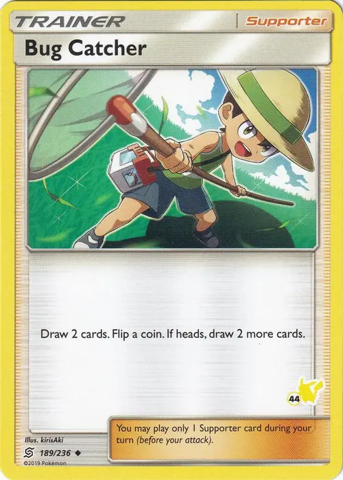 Bug Catcher - 189/236 (#44 Pikachu Stamped) card art