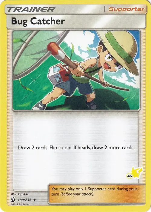 Bug Catcher - 189/236 (#46 Pikachu Stamped) card art