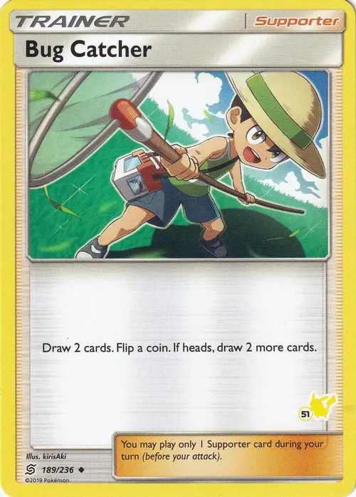 Bug Catcher - 189/236 (#51 Pikachu Stamped) card art
