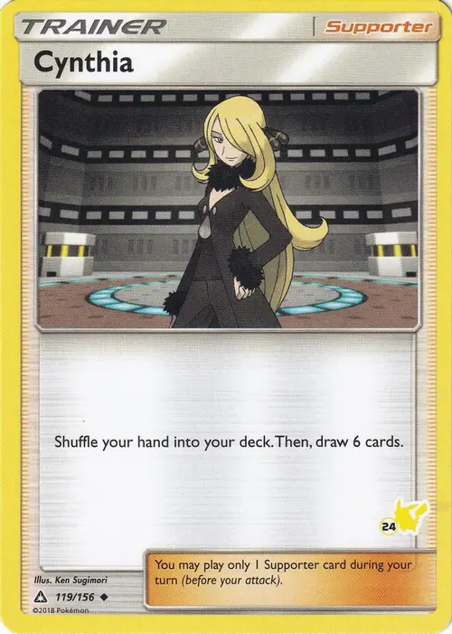 Cynthia - 119/156 (#24 Pikachu Stamped) card art