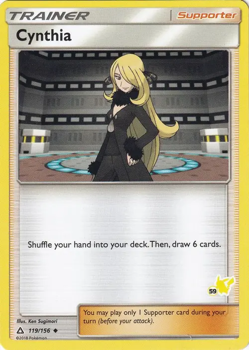 Cynthia - 119/156 (#59 Pikachu Stamped) card art