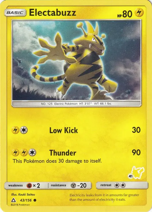 Electabuzz - 43/156 (#41 Pikachu Stamped) card art