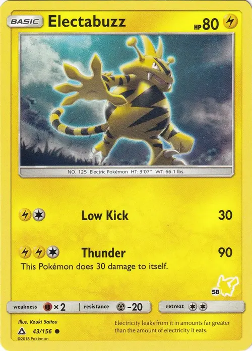 Electabuzz - 43/156 (#58 Pikachu Stamped) card art