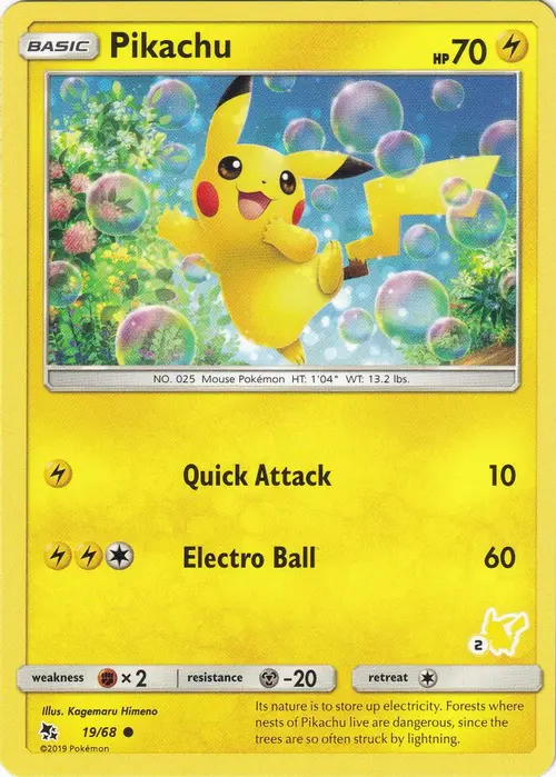 Pikachu - 19/68 (#2 Pikachu Stamped) card art