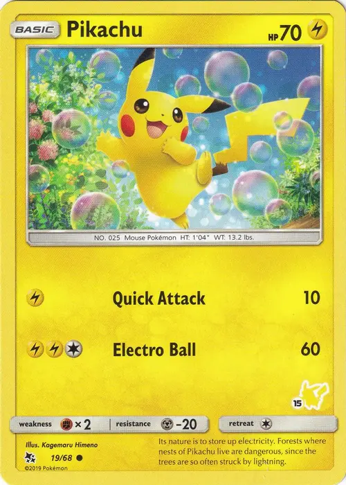 Pikachu - 19/68 (#15 Pikachu Stamped) card art