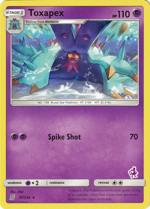 Toxapex - 97/236 (Mewtwo Stamped) card art