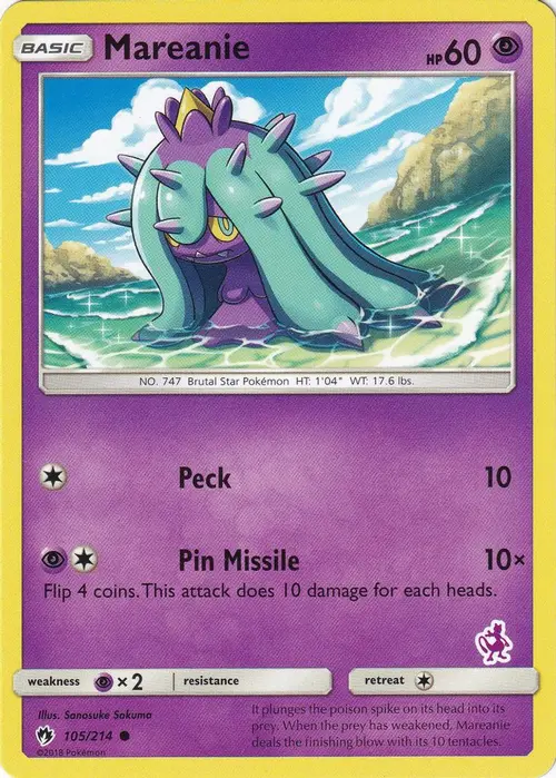 Mareanie - 105/214 (Mewtwo Stamped) card art