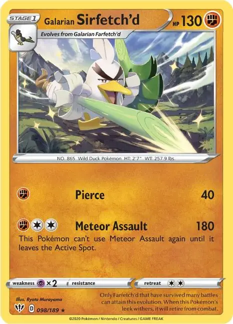 Galarian Sirfetch'd - 98/189 (Cracked Ice holo) card art