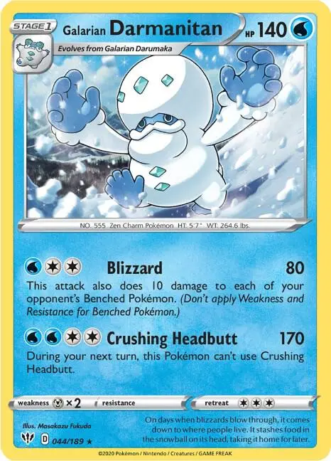 Galarian Darmanitan - 44/189 (Cracked Ice Holo) card art