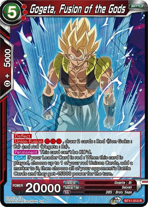 Gogeta, Fusion of the Gods card art