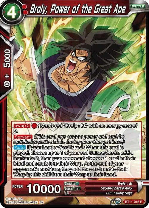 Broly, Power of the Great Ape card art