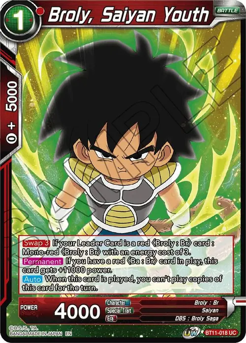 Broly, Saiyan Youth card art