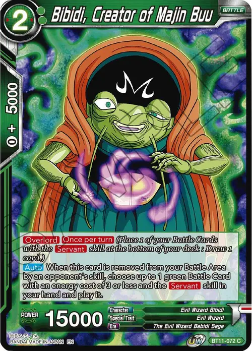 Bibidi, Creator of Majin Buu card art