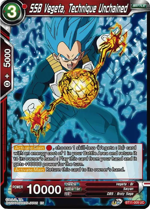 SSB Vegeta, Technique Unchained card art