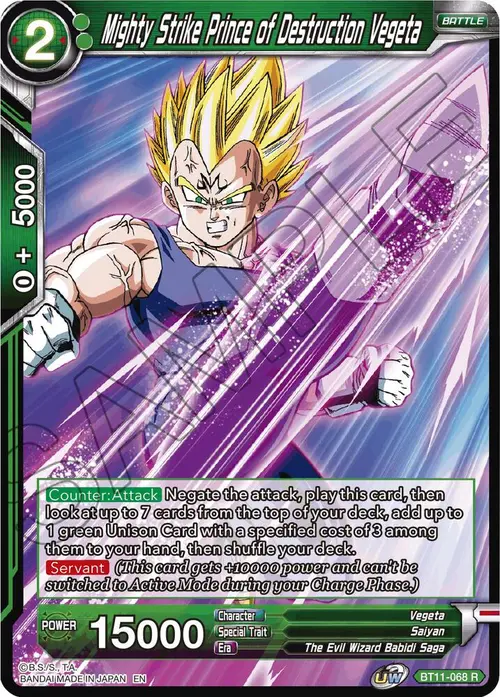 Mighty Strike Prince of Destruction Vegeta card art