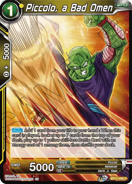 Piccolo, a Bad Omen card art