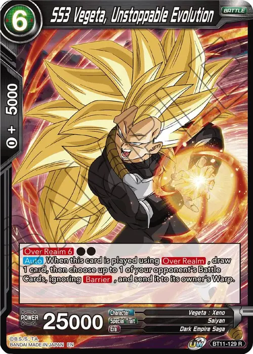 SS3 Vegeta, Unstoppable Evolution card art