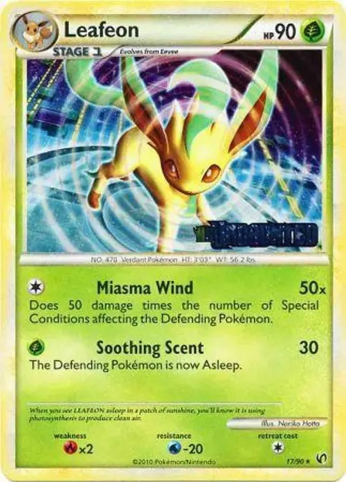 Leafeon - 17/90 (Prerelease) card art