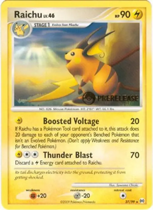 Raichu - 27/99 (Prerelease) card art