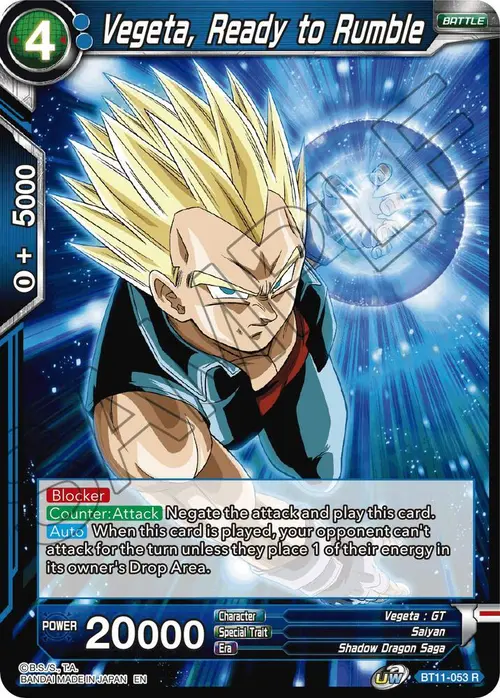 Vegeta, Ready to Rumble card art