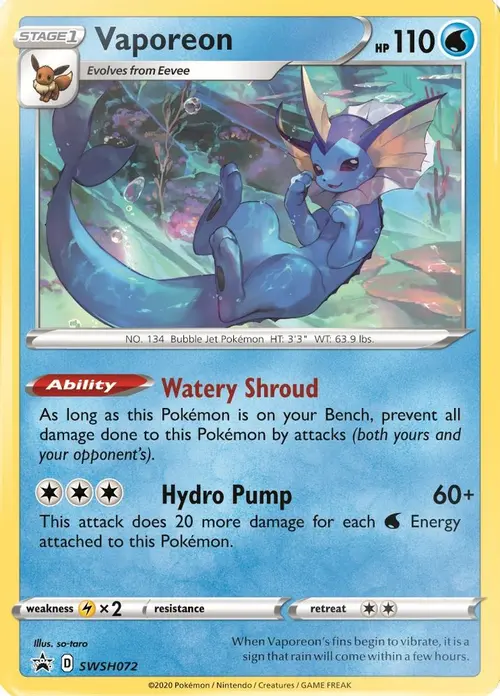 Vaporeon - SWSH072 card art