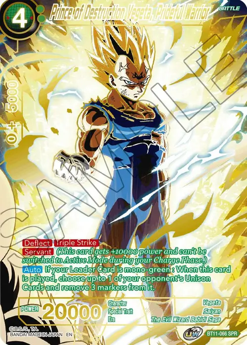 Prince of Destruction Vegeta, Prideful Warrior (SPR) card art