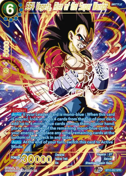 SS4 Vegeta, Rise of the Super Warrior (SPR) card art