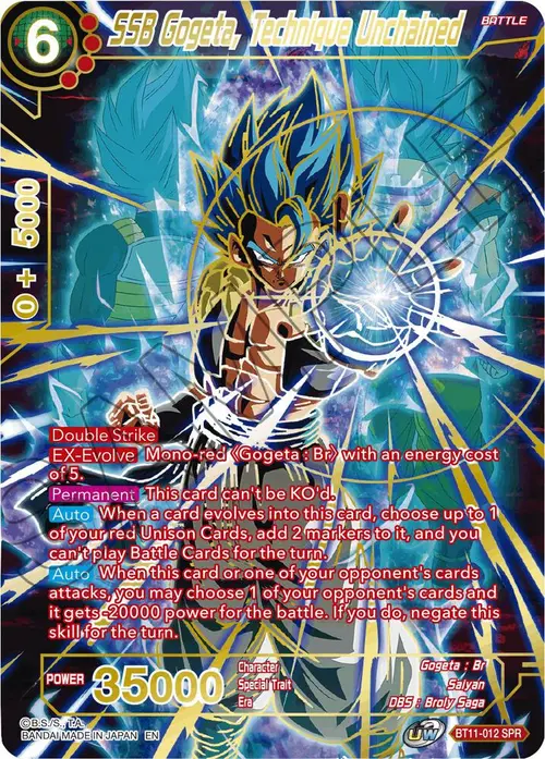 SSB Gogeta, Technique Unchained (SPR) card art