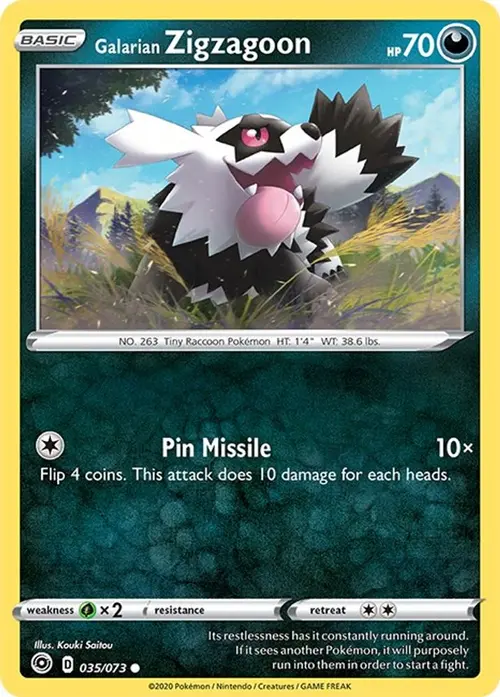 Galarian Zigzagoon card art