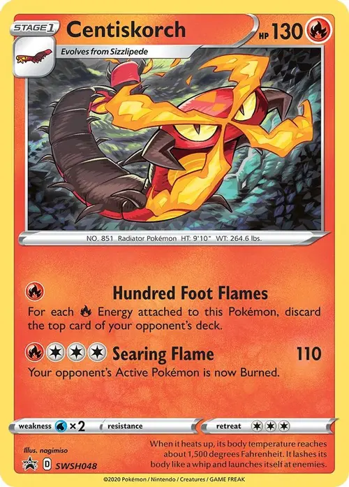 Centiskorch - SWSH048 card art