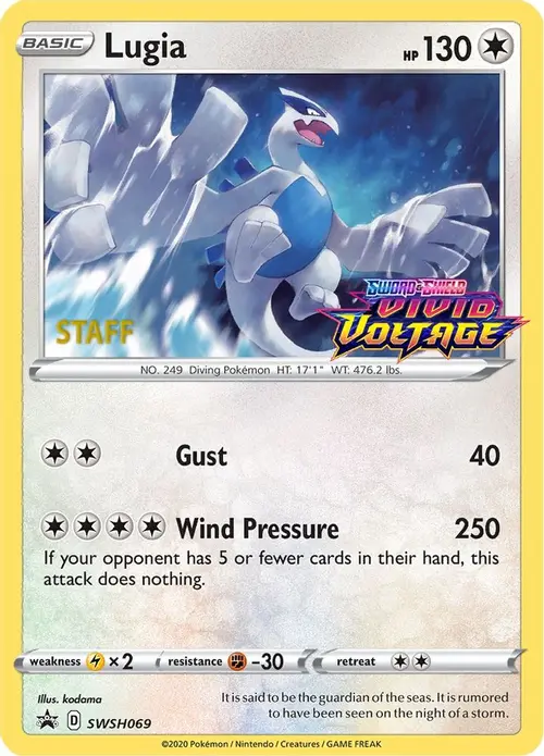 Lugia - SWSH069 (Prerelease) [Staff] card art