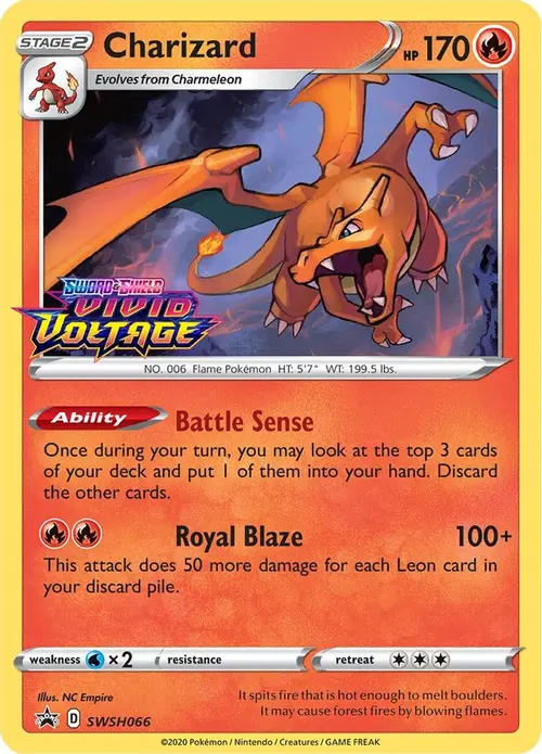 Charizard - SWSH066 (Prerelease) card art