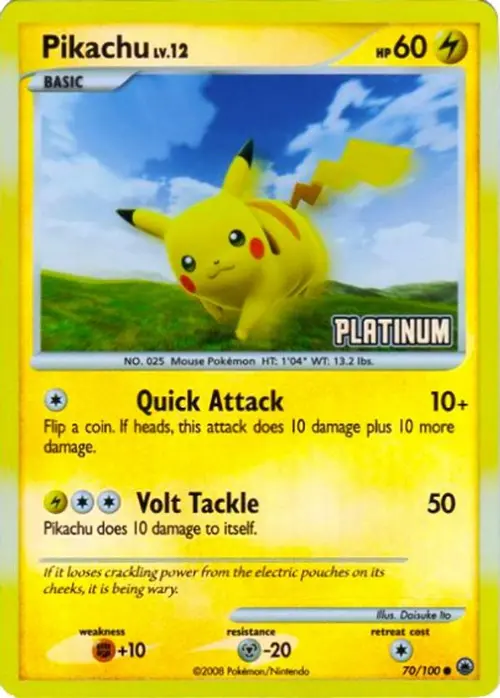 Pikachu - 70/100 [Platinum] card art