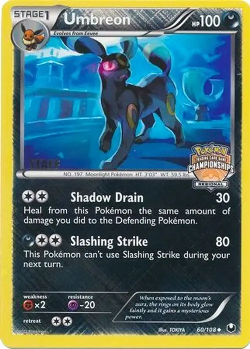 Umbreon - 60/108 (Regional Championships) [Staff] card art