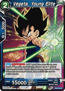 Vegeta, Young Elite card art