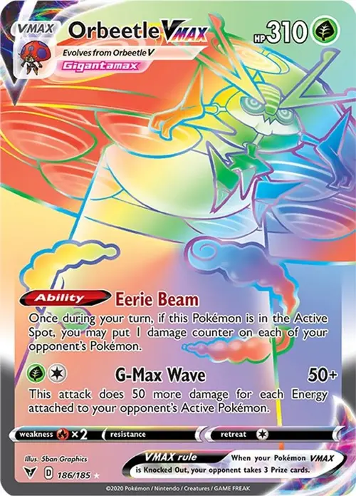 Orbeetle VMAX (Secret) card art