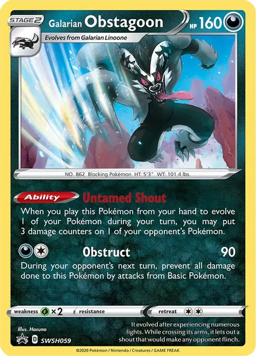 Galarian Obstagoon - SWSH059 card art
