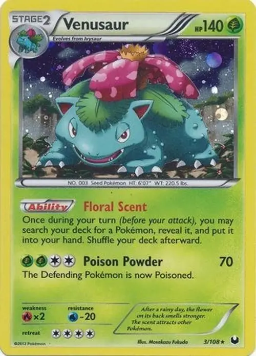 Venusaur - 3/108 (Cosmos Holo) card art