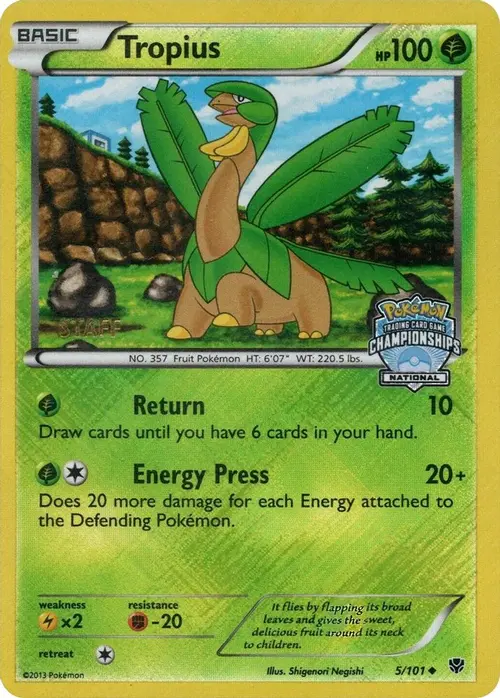 Tropius - 5/101 (National Championships) [Staff] card art