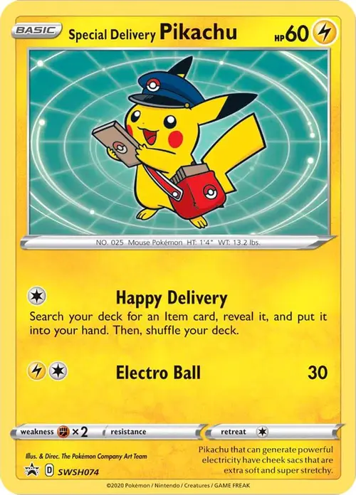 Special Delivery Pikachu - SWSH074 card art