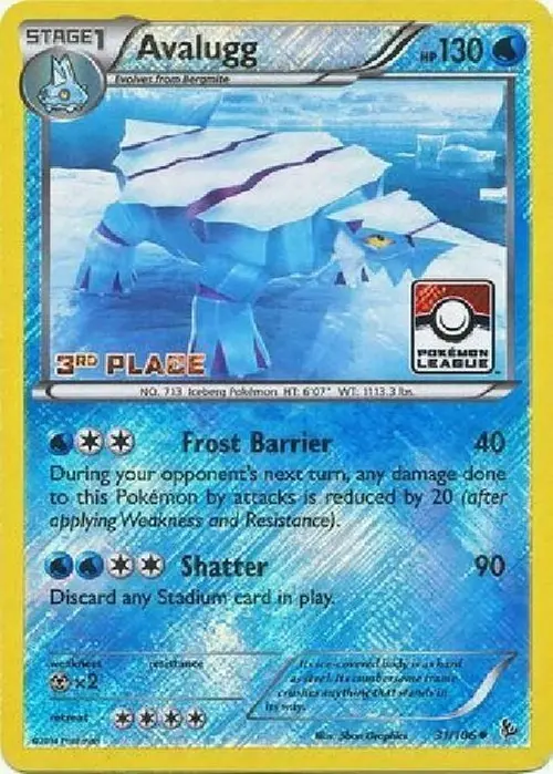 Avalugg - 31/106 (Pokemon League) [3rd Place] card art