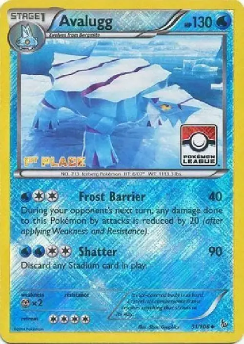 Avalugg - 31/106 (Pokemon League) [1st Place] card art