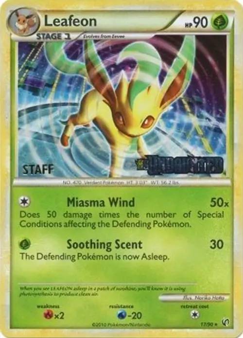 Leafeon - 17/90 (Prerelease) [Staff] card art