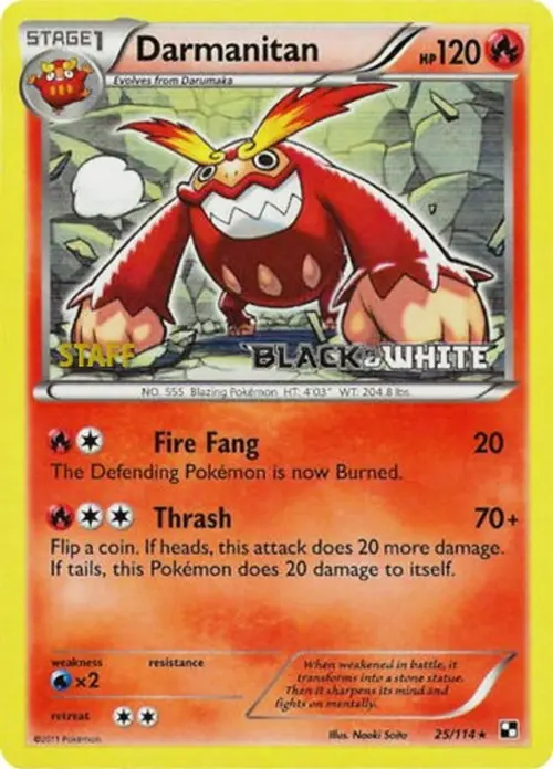 Darmanitan - 25/114 (Prerelease) [Staff] card art
