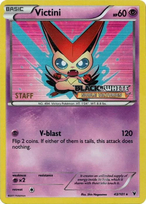 Victini - 43/101 (Prerelease) [Staff] card art