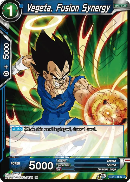 Vegeta, Fusion Synergy card art