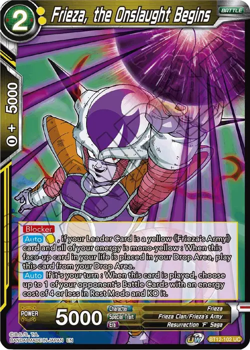 Frieza, the Onslaught Begins card art